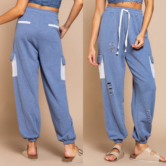 Stylish Blue Jogger Pants - Picture 1 of 5